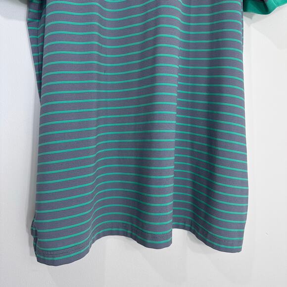 Peter Millar Summer Comfort Golf Polo Shirt | Green Gray Stripe | SZ XL - Picture 6 of 9